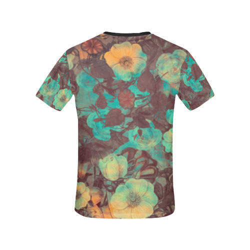 flowers All Over Print T-shirt for Women/Large Size (USA Size) (Model T40)