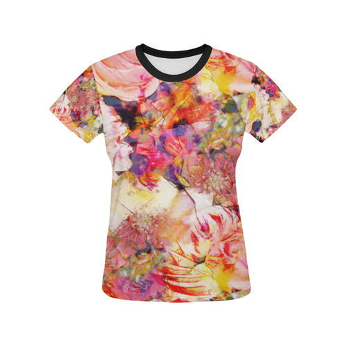 flora 5 All Over Print T-shirt for Women/Large Size (USA Size) (Model T40)