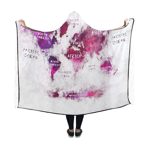 world map Hooded Blanket 60''x50''