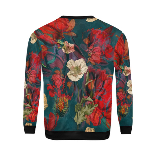 flora 3 All Over Print Crewneck Sweatshirt for Men/Large (Model H18)