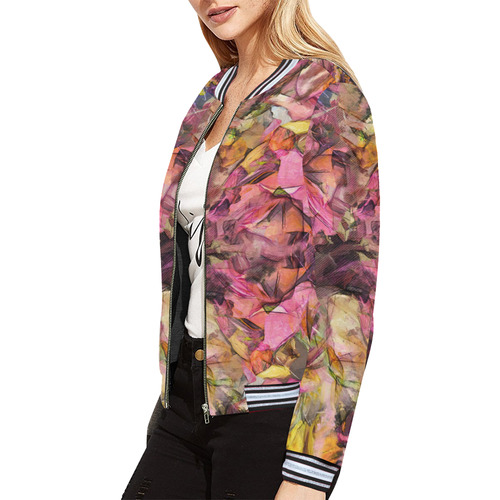 flora 2 All Over Print Bomber Jacket for Women (Model H21)