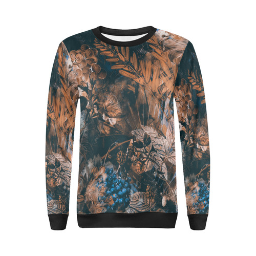 flowers All Over Print Crewneck Sweatshirt for Women (Model H18)