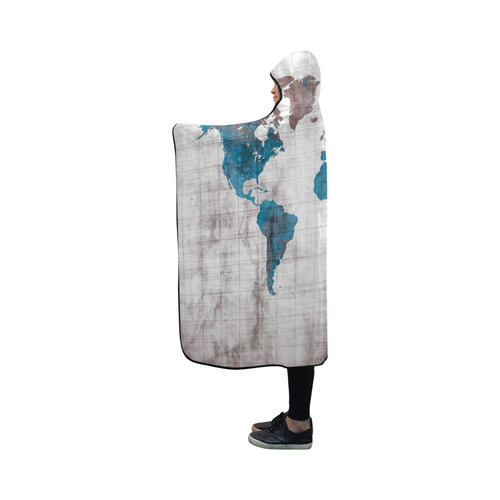 world map Hooded Blanket 50''x40''