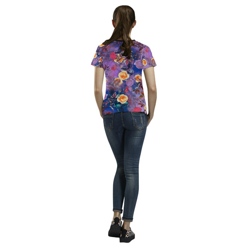 flowers 1 All Over Print T-shirt for Women/Large Size (USA Size) (Model T40)