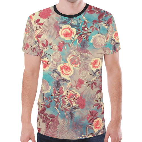 flowers 8 New All Over Print T-shirt for Men (Model T45)