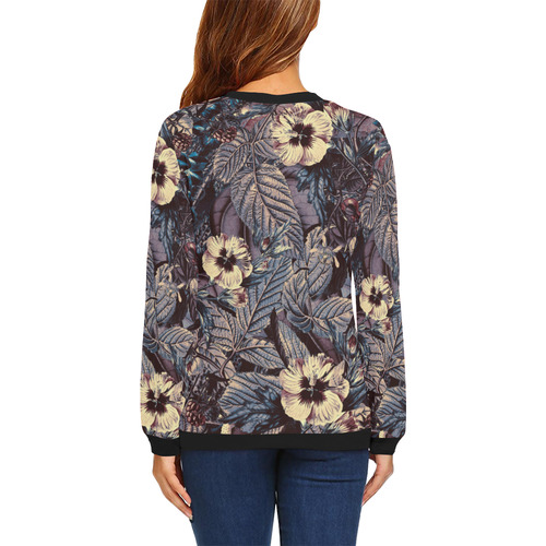 flowers 9 All Over Print Crewneck Sweatshirt for Women (Model H18)