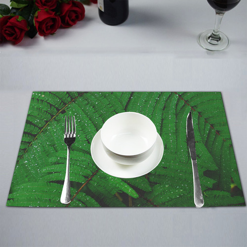 Forest Green Plants with Dew Placemat 12’’ x 18’’ (Set of 4)