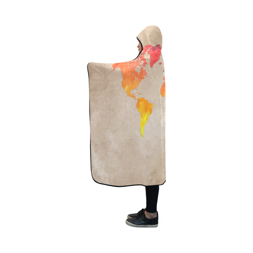 world map Hooded Blanket 50''x40''