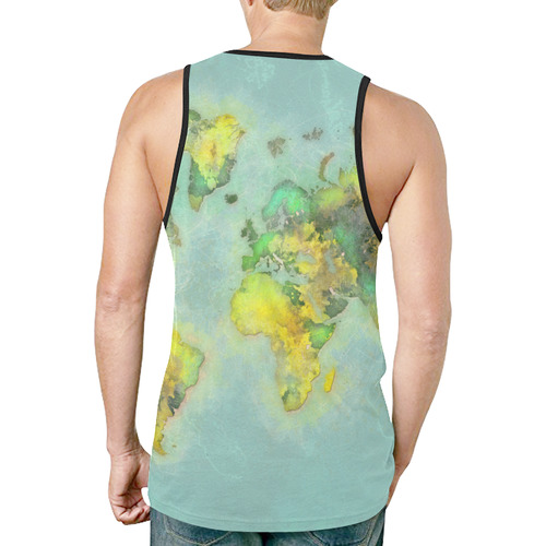 world map green #map #worldmap New All Over Print Tank Top for Men (Model T46)