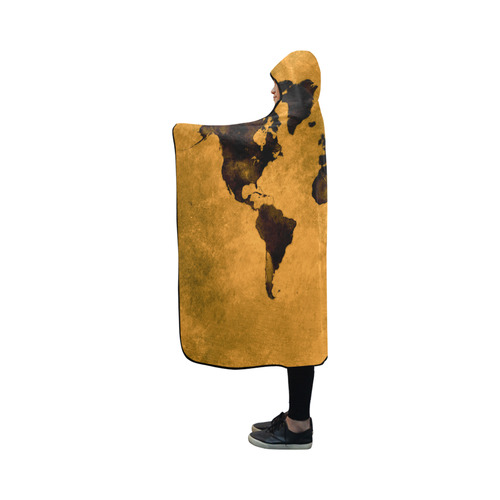 world map #world #map Hooded Blanket 50''x40''