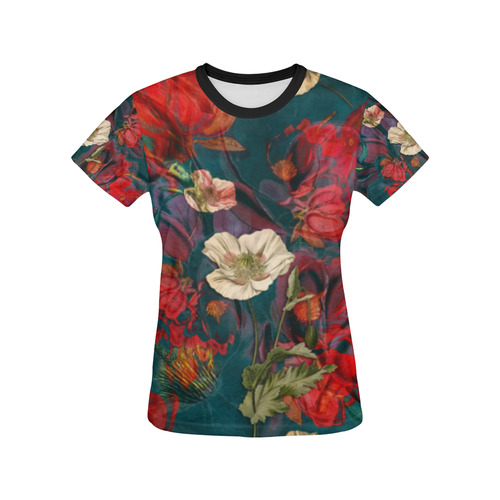 flora 3 All Over Print T-shirt for Women/Large Size (USA Size) (Model T40)