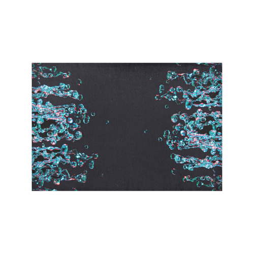 Blue Bubbles on Black Background Photo Placemat 12’’ x 18’’ (Set of 4)