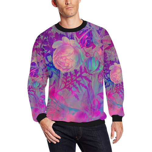 flora 6 All Over Print Crewneck Sweatshirt for Men/Large (Model H18)