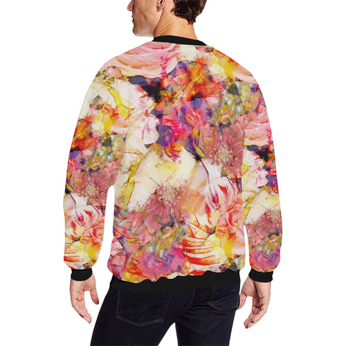 flora 5 All Over Print Crewneck Sweatshirt for Men/Large (Model H18)