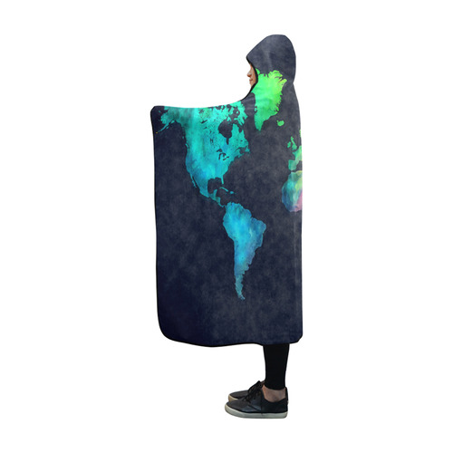 world map Hooded Blanket 60''x50''