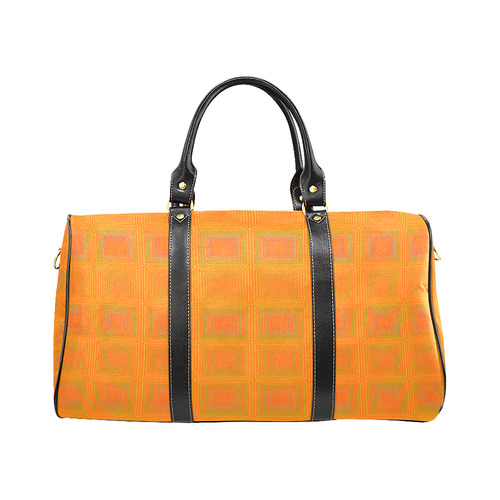 Orange multiple squares New Waterproof Travel Bag/Large (Model 1639)
