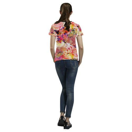 flora 5 All Over Print T-shirt for Women/Large Size (USA Size) (Model T40)