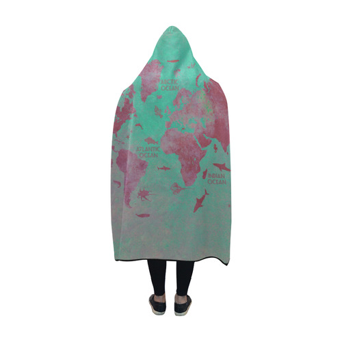 world map #world #map Hooded Blanket 60''x50''