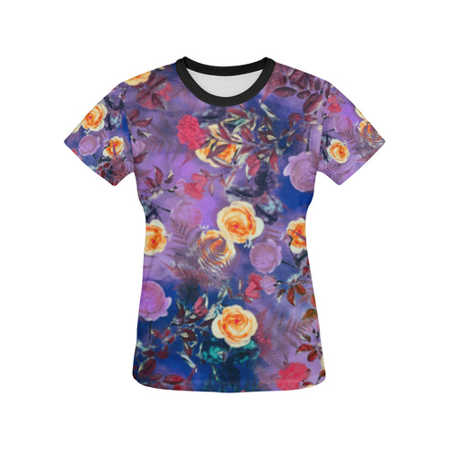 flowers 1 All Over Print T-shirt for Women/Large Size (USA Size) (Model T40)