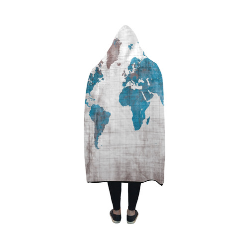 world map Hooded Blanket 50''x40''