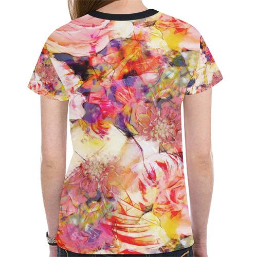 flora 5 New All Over Print T-shirt for Women (Model T45)
