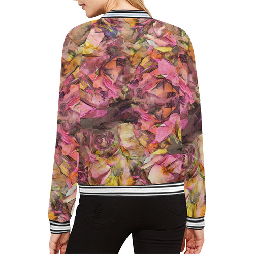 flora 2 All Over Print Bomber Jacket for Women (Model H21)