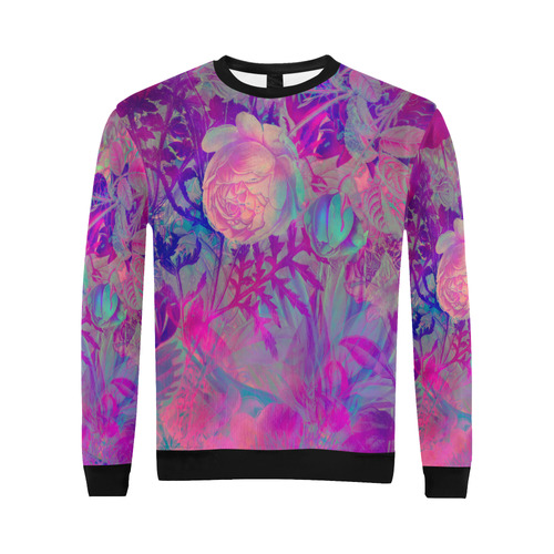 flora 6 All Over Print Crewneck Sweatshirt for Men/Large (Model H18)