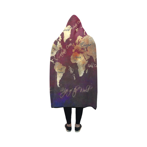 world map Hooded Blanket 50''x40''