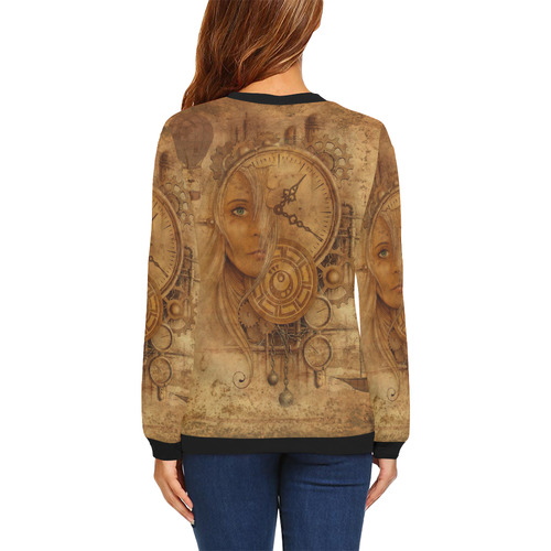 A Time Travel Of STEAMPUNK 1 All Over Print Crewneck Sweatshirt for Women (Model H18)