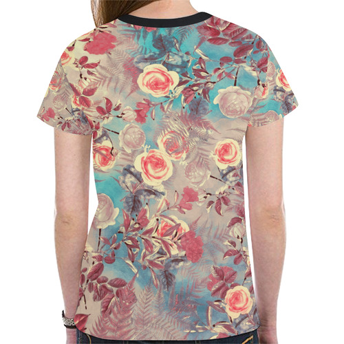 flowers 8 New All Over Print T-shirt for Women (Model T45)