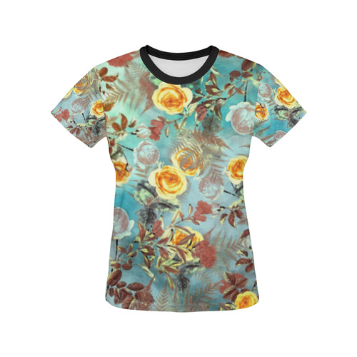 flowers 3 All Over Print T-shirt for Women/Large Size (USA Size) (Model T40)