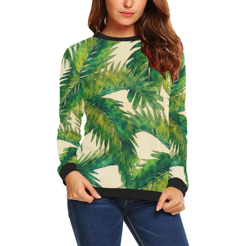 palms All Over Print Crewneck Sweatshirt for Women (Model H18)