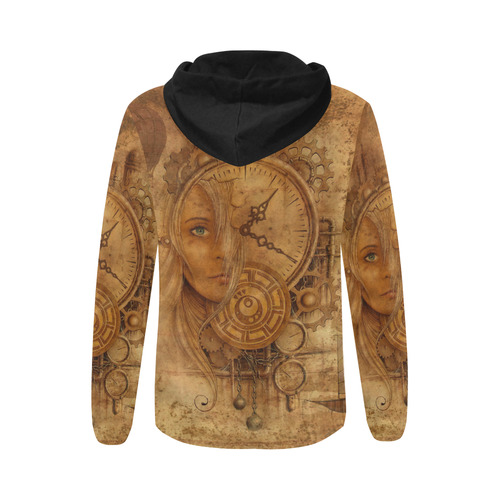A Time Travel Of STEAMPUNK 1 All Over Print Full Zip Hoodie for Women (Model H14)