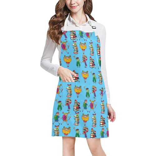 School Book Kids - Blue All Over Print Apron