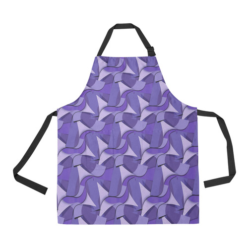 Ultra Violet Abstract Waves All Over Print Apron