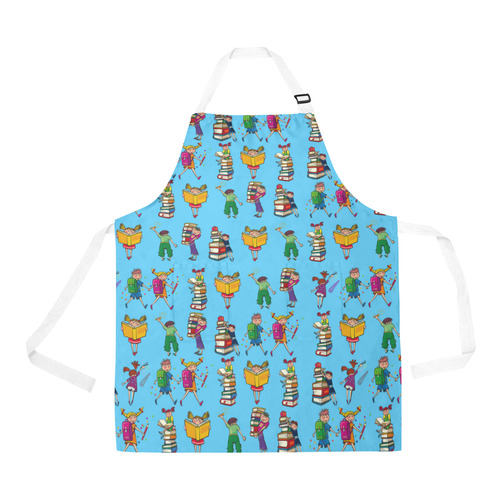 School Book Kids - Blue All Over Print Apron