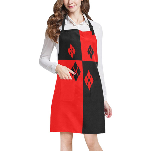 Red & Black Harlequin All Over Print Apron