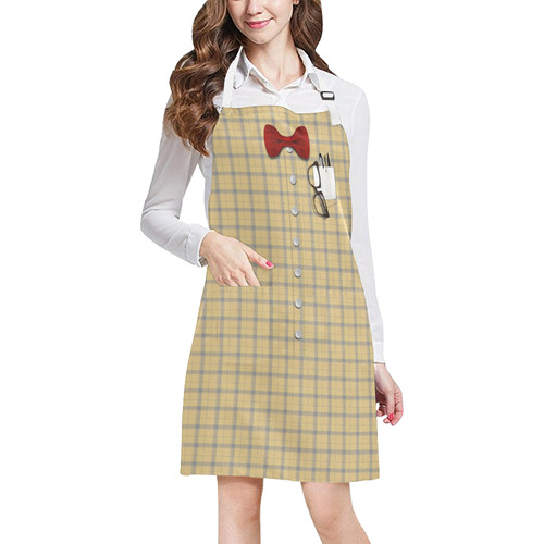 Nerd Geek Costume - Yellow Plaid All Over Print Apron