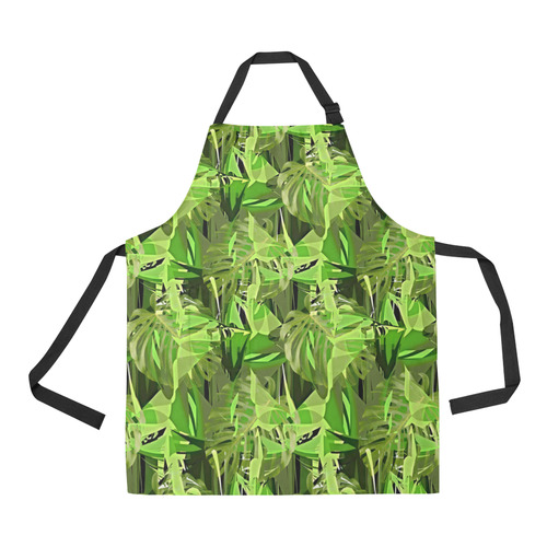 Tropical Jungle Leaves Camouflage All Over Print Apron