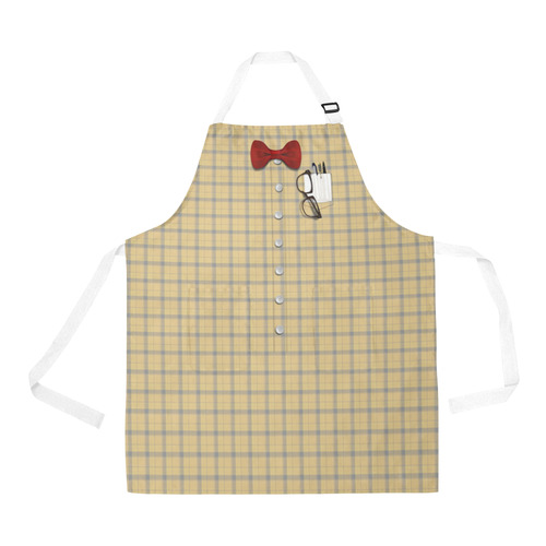 Nerd Geek Costume - Yellow Plaid All Over Print Apron