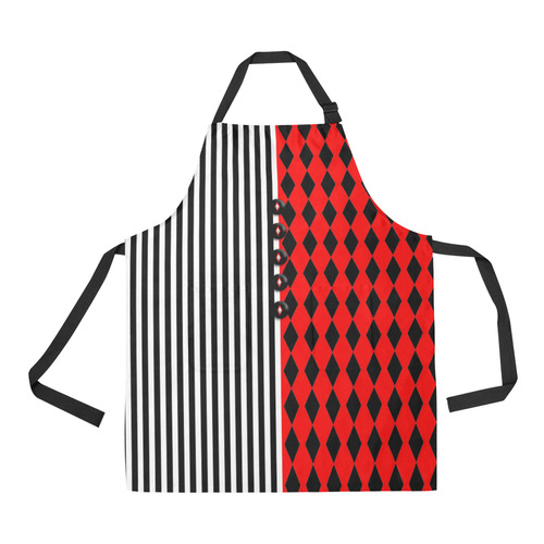 Harlequin & Stripes All Over Print Apron