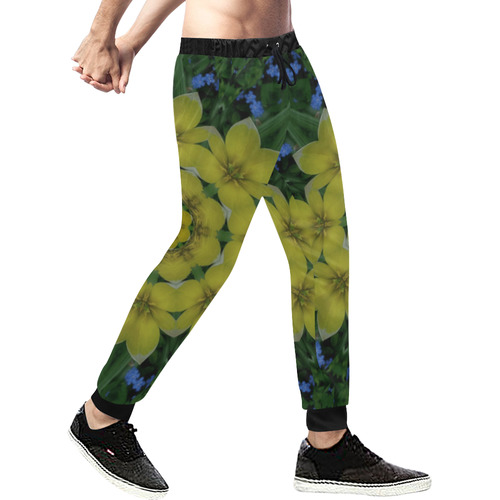 fantasy plumeria decorative real and mandala Men's All Over Print Sweatpants (Model L11)