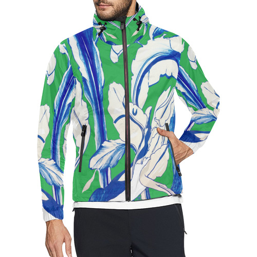 Blue Succulent green saint pattys Unisex All Over Print Windbreaker (Model H23)