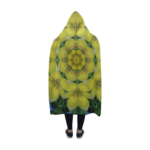 fantasy plumeria decorative real and mandala Hooded Blanket 60''x50''