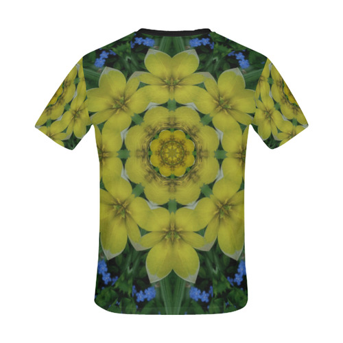 fantasy plumeria decorative real and mandala All Over Print T-Shirt for Men/Large Size (USA Size) Model T40)