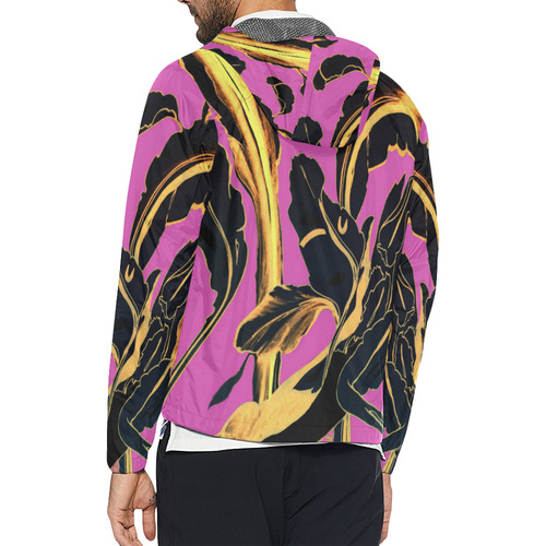 Blue Succulent gold purple Unisex All Over Print Windbreaker (Model H23)