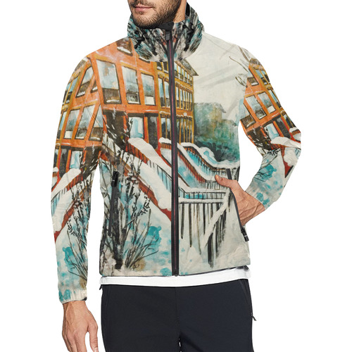 Brooklyn in a Snowstorm Unisex All Over Print Windbreaker (Model H23)