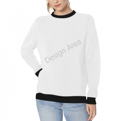Women's Rib Cuff Crew Neck Sweatshirt (Model H34)