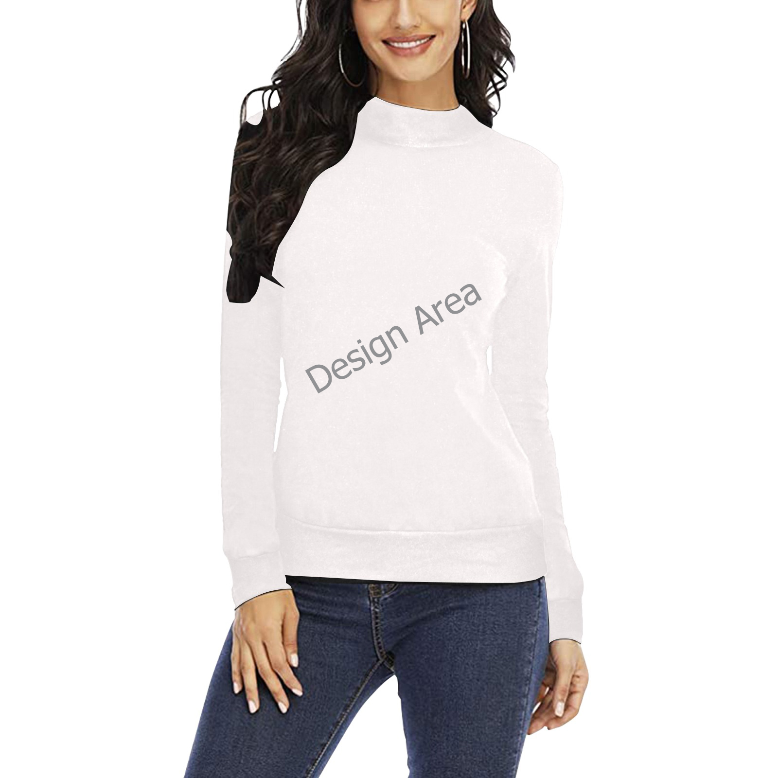 Women's All Over Print Mock Neck Sweatshirt (Model H43)