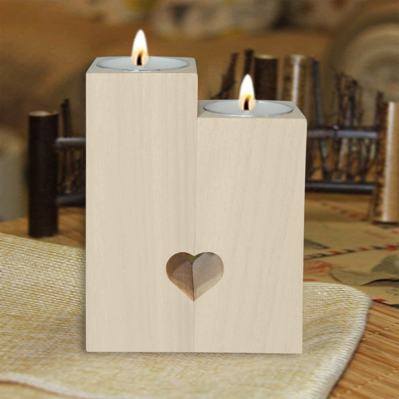 Wooden Candle Holder (Without Candle)